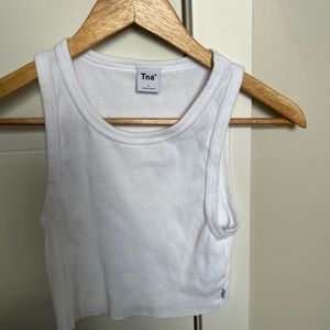 TNA ribbed cropped racer tank